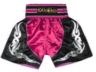 拳擊 褲 : KNBSH-202-深粉紅色-黑色